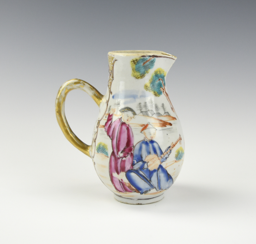 CHINESE CANTONESE GLAZED PITCHER W/