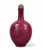 CHINESE CARMINE GLAZED SNUFF B