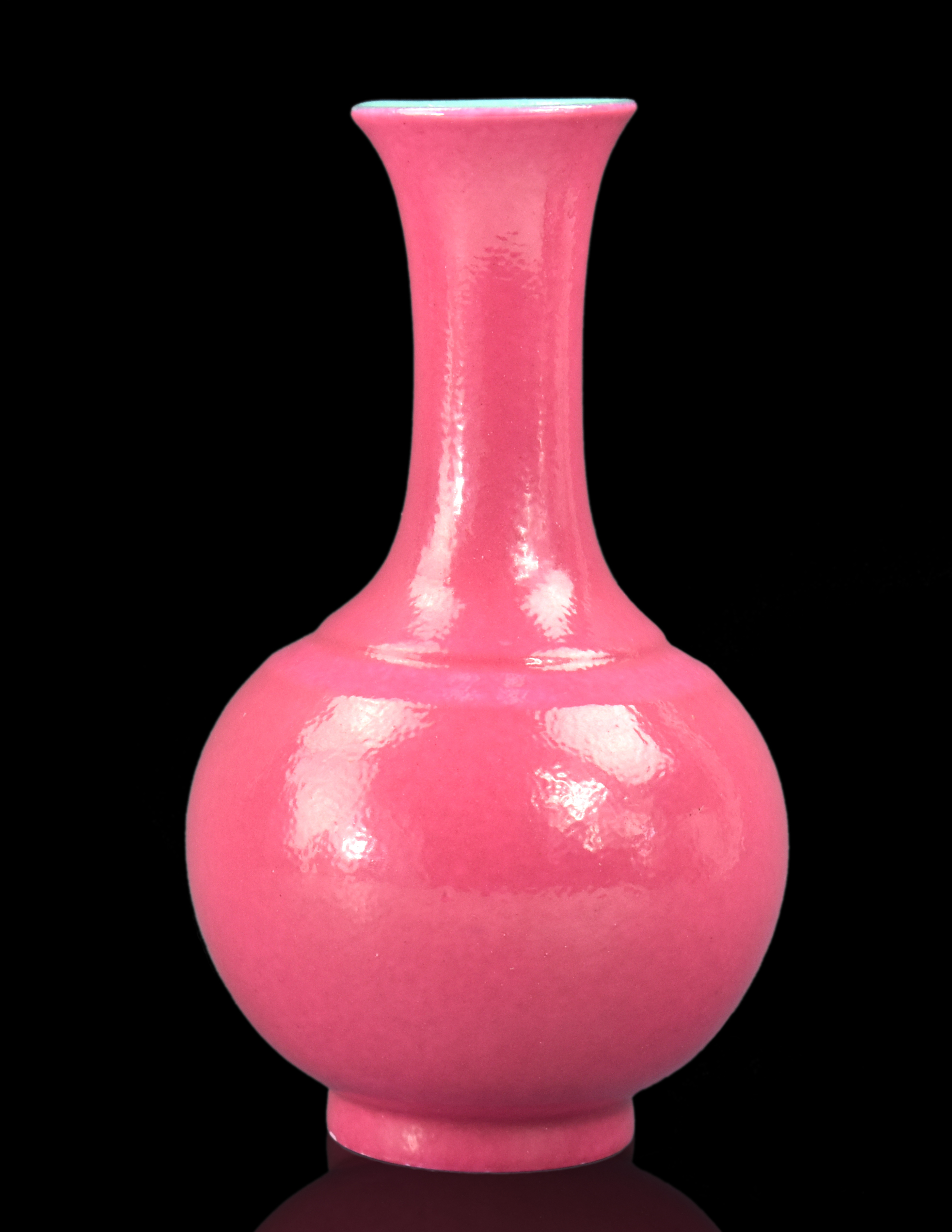 CHINESE CARMINE RED GLAZED VASE,