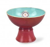 CHINESE CARMINE RED STEM BOWL
