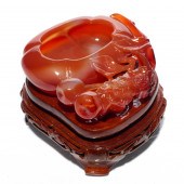 CHINESE CARNELIAN AGATE BRUSH
