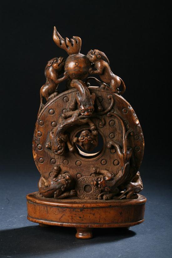 CHINESE CARVD BAMBOO ALTAR BI