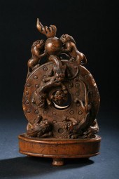 CHINESE CARVD BAMBOO ALTAR BI