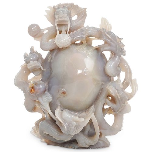 CHINESE CARVED AGATE DRAGON