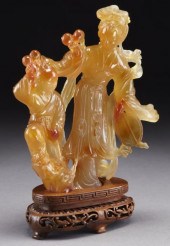 Chinese carved agate figural g