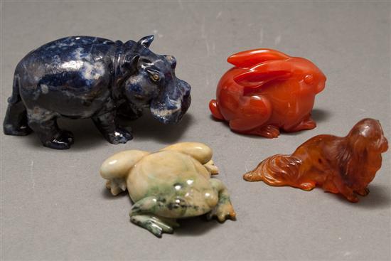 Chinese carved agate rabbit, carved