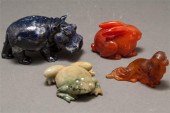 Chinese carved agate rabbit, c