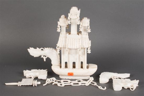 Chinese carved alabaster ceremonial