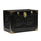 CHINESE CARVED AND EBONIZED CA