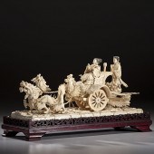 Chinese Carved and Inked Ivory