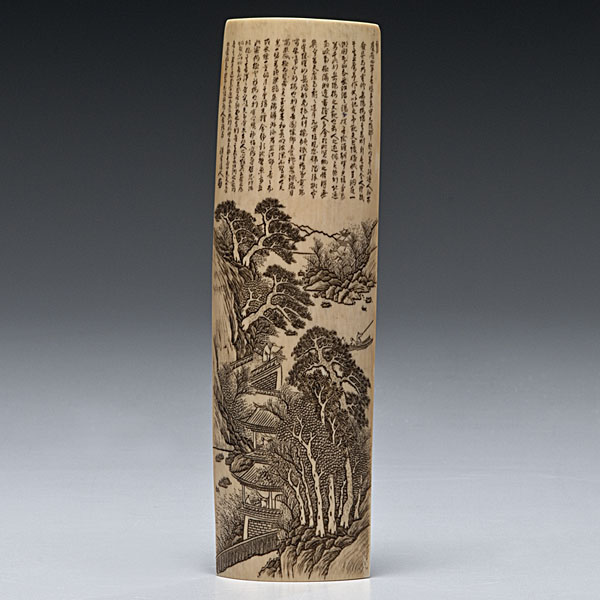 Chinese Carved and Inked Ivory