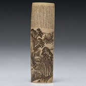 Chinese Carved and Inked Ivory