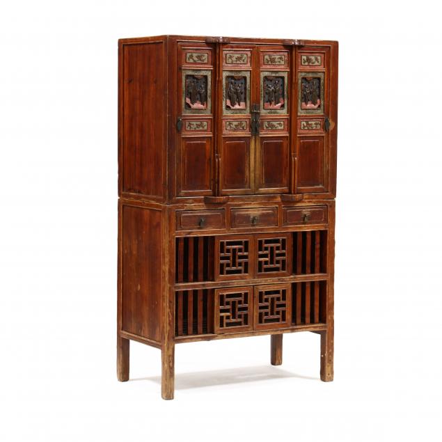 CHINESE CARVED AND LACQUERED FOOD