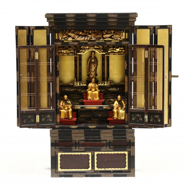 CHINESE CARVED AND LACQUERED SHRINE