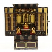 CHINESE CARVED AND LACQUERED S