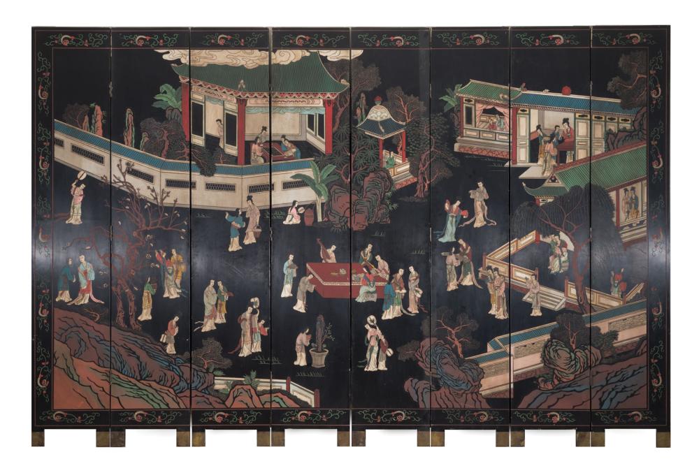 CHINESE CARVED AND PAINTED
