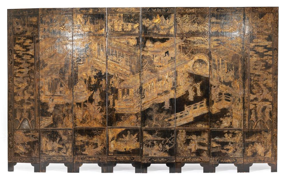 CHINESE CARVED AND PAINTED