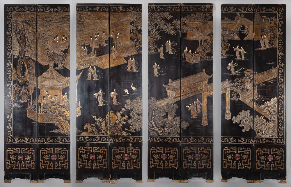 CHINESE CARVED AND PAINTED