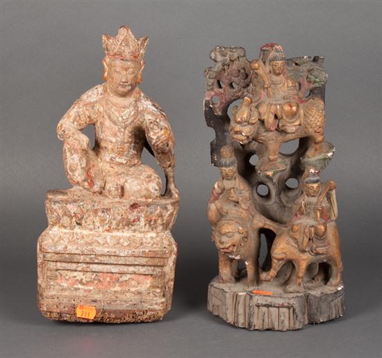 Chinese carved and polychrome