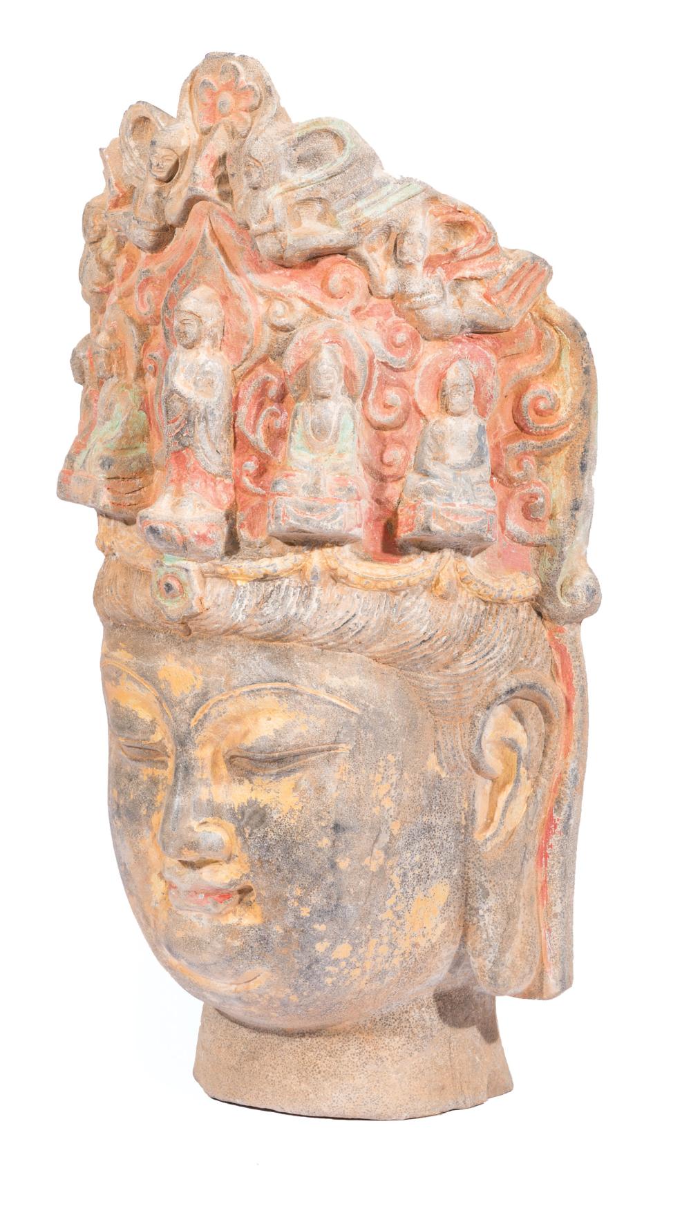 CHINESE CARVED AND POLYCHROMED