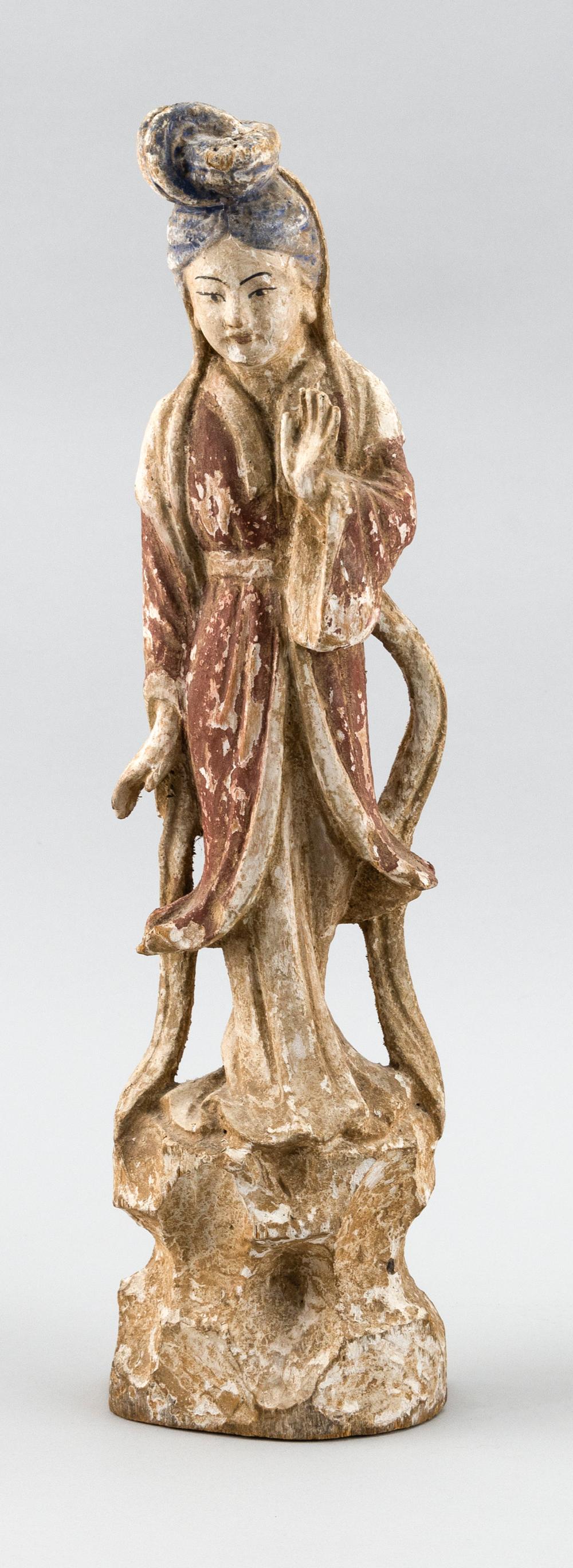 CHINESE CARVED AND POLYCHROMED WOOD