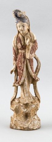 CHINESE CARVED AND POLYCHROMED