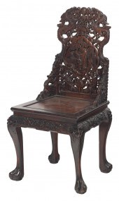 CHINESE CARVED ARMCHAIR EARLY