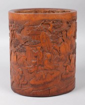 CHINESE CARVED BAMBOO BITONG (