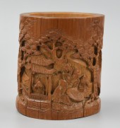 CHINESE CARVED BAMBOO BRUSHPOT