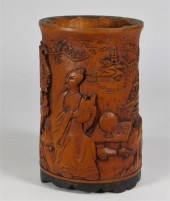 CHINESE CARVED BAMBOO LANDSCAP