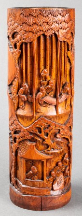 CHINESE CARVED BAMBOO TALL BIT