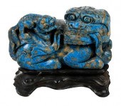 CHINESE CARVED BLUE HARDSTONE