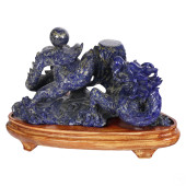 CHINESE CARVED BLUE LAPIS LAZU