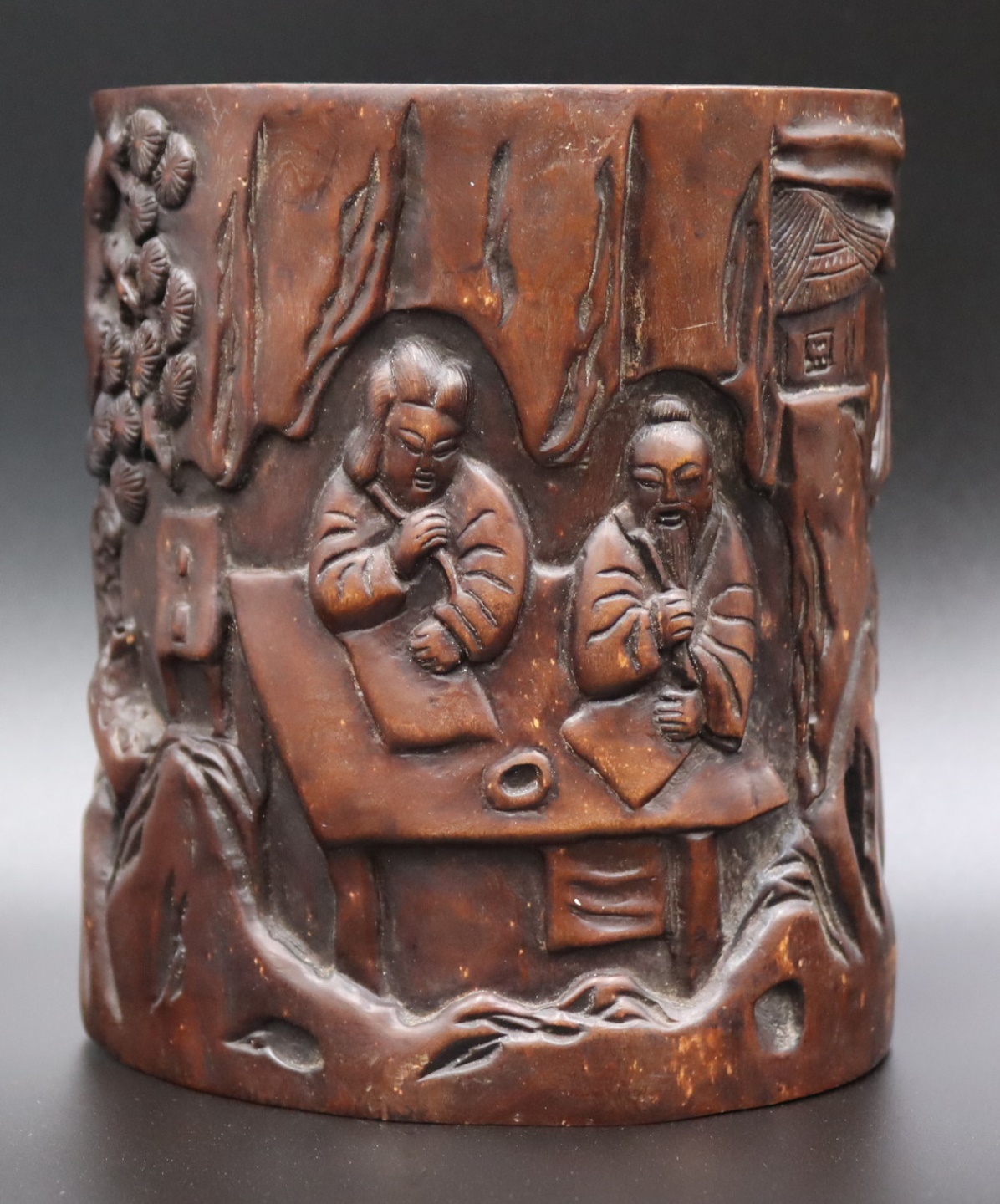 CHINESE CARVED BRUSH POT. Chinese