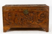 CHINESE CARVED CAMPHOR TRUNK C