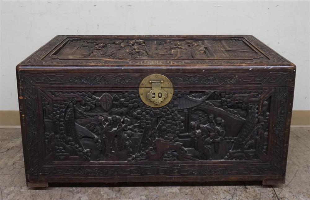 CHINESE CARVED CAMPHOR WOOD BLANKET
