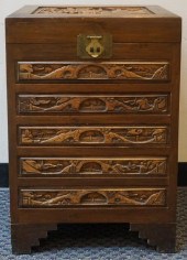 CHINESE CARVED CAMPHORWOOD SIL