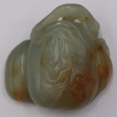 CHINESE CARVED CELADON AND RUS