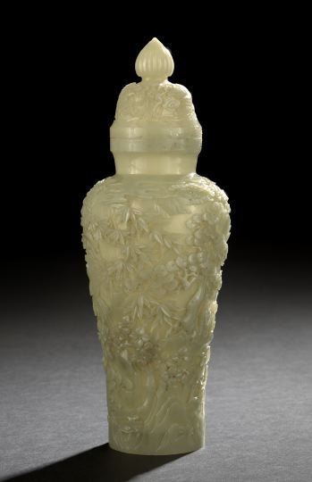 Chinese Carved Celadon-Colored Jade
