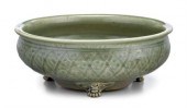 Chinese carved celadon glazed
