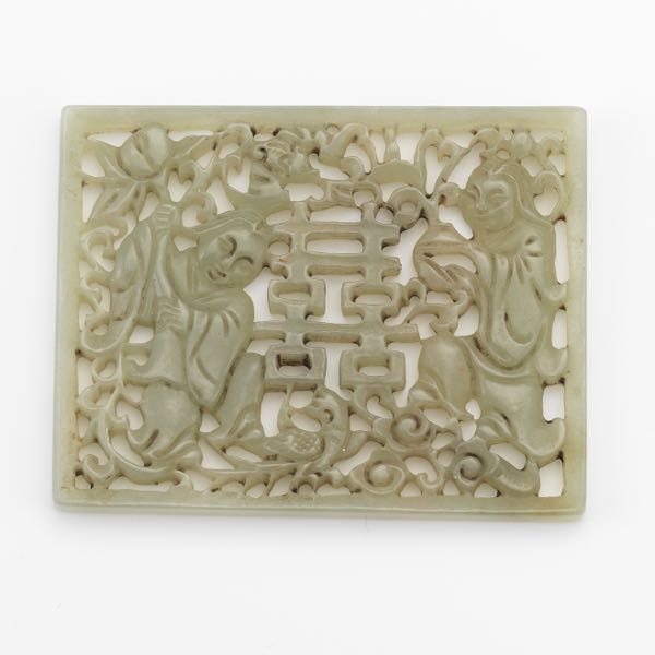CHINESE CARVED CELADON JADE