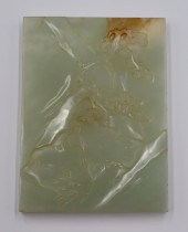 CHINESE CARVED CELADON JADE PL