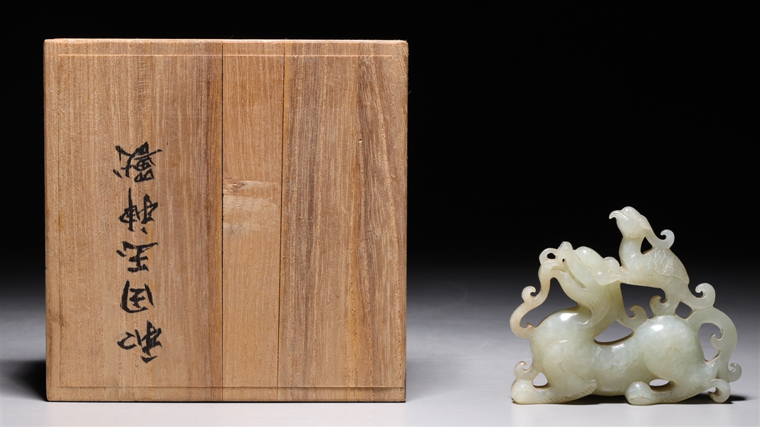 Chinese carved celadon jade