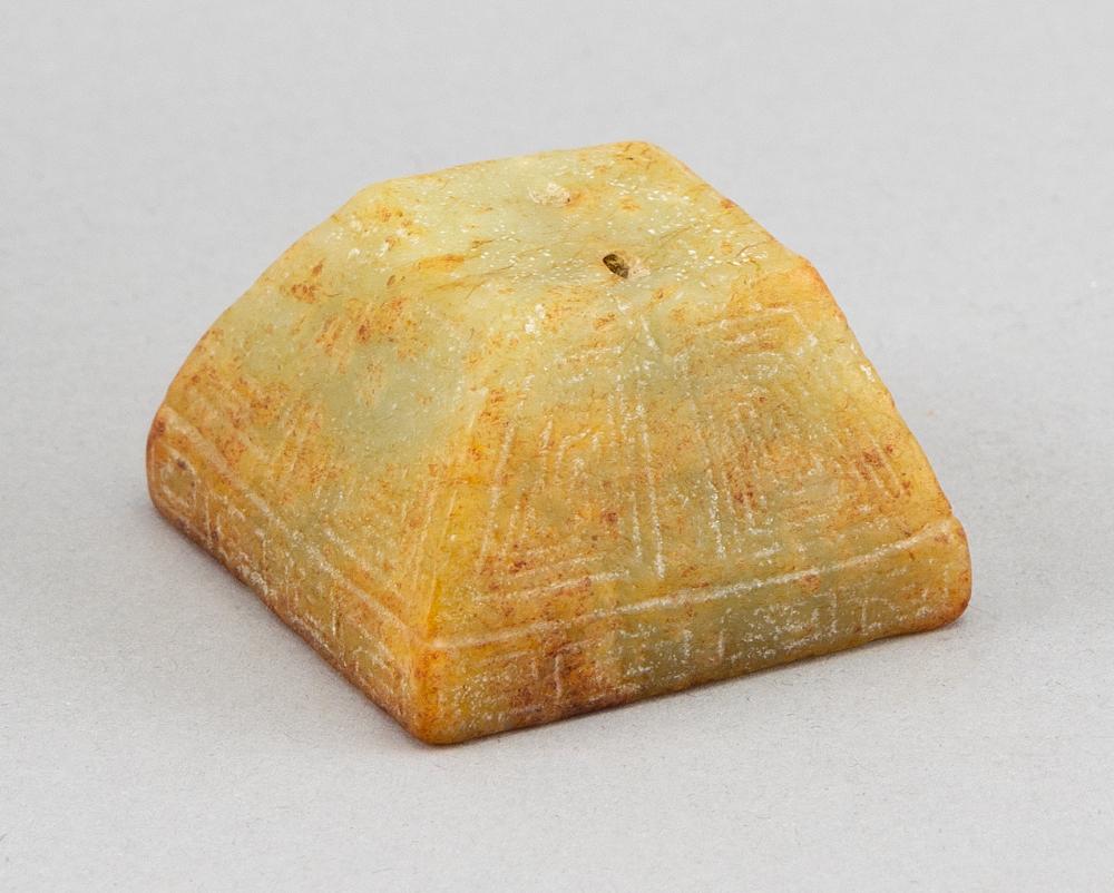 CHINESE CARVED CELADON JADE SEAL