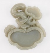 CHINESE CARVED CELADON JADE WR