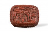 CHINESE CARVED CINNABAR COVERE