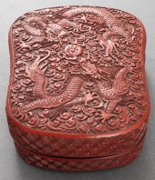 CHINESE CARVED CINNABAR LACQUE