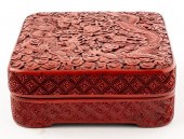CHINESE CARVED CINNABAR LACQUE