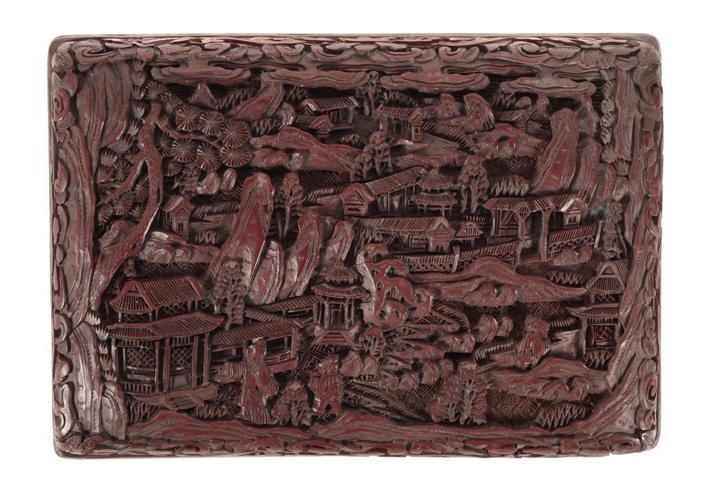 CHINESE CARVED CINNABAR LACQUER
