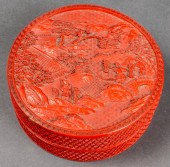CHINESE CARVED CINNABAR LACQUE